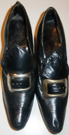 M472M LADIES VINTAGE LEATHER SHOES C. 1912 W. ORIGINAL BUCKLE